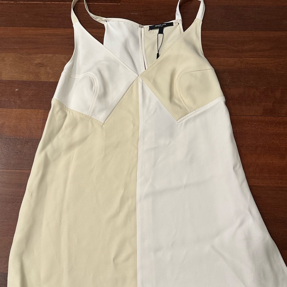 Derek Lam NWT cream and white dress with adjustable shoulder straps